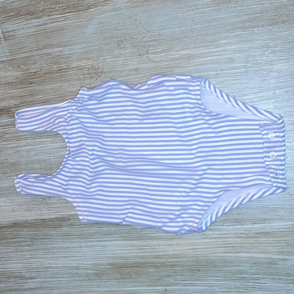 Blue Searsuck Swimsuit 6-12 month